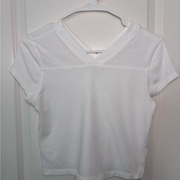 FP Movement by Free People Tops - NWOT Free People Movement Women's White V-Neck Top rugby style